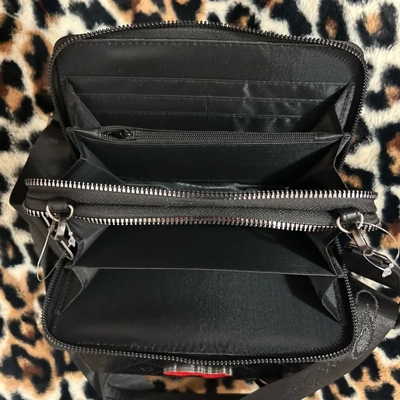 Ed Hardy Black and Red Embossed Crossbody Bag - Picture 5 of 5